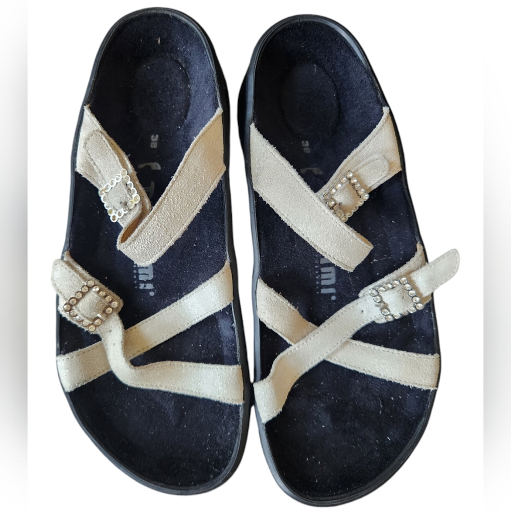 Tatami by Birkenstock Morgan Adjustable Strap Sandals Rhinestone Buckle Women 38